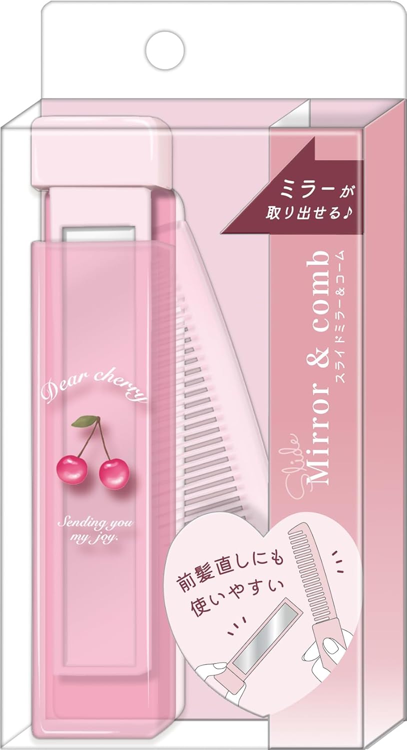 Coolier 09439 Sliding Mirror & Comb Deer Cherry Pink