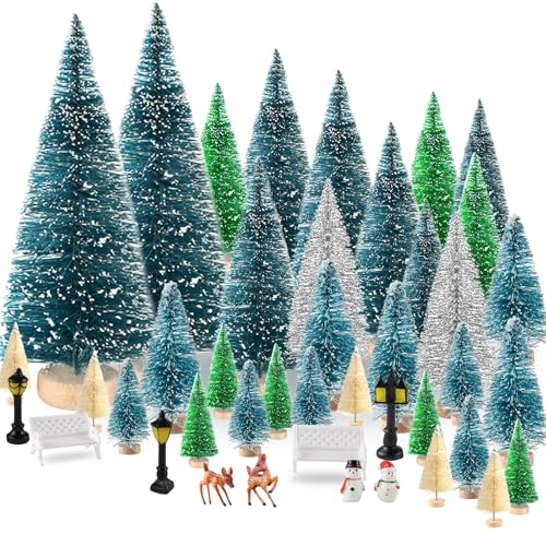 BOUBONI 35 Stück Mini Weihnachtsbaum Künstlicher Weihnachtsbaum...