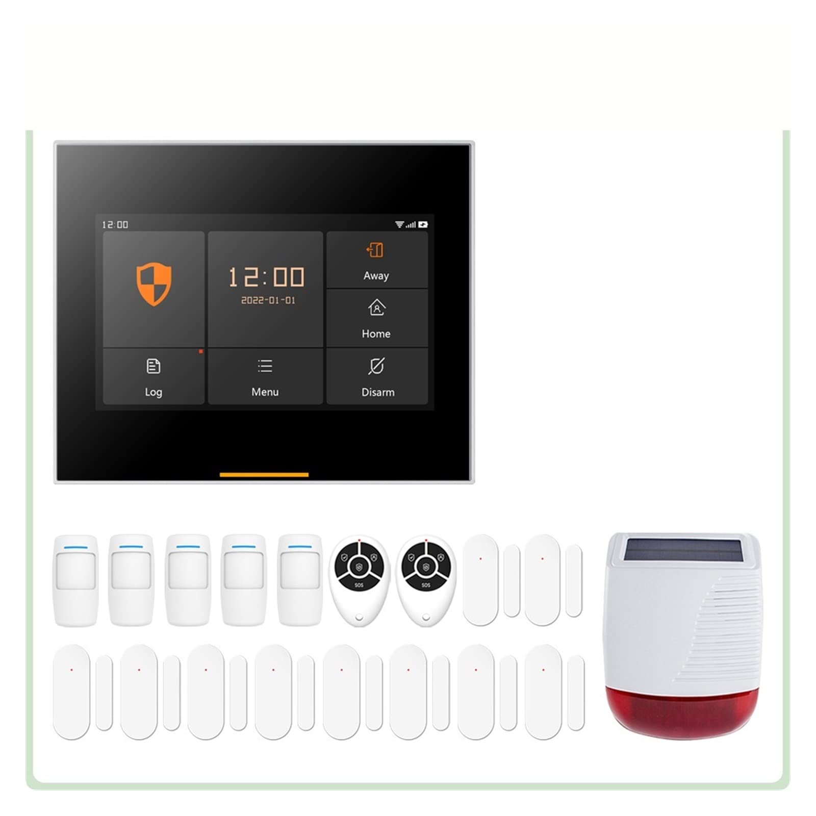 Sistema de Alarma, de Alarma inalámbrico Elegante la Seguridad del hogar G/M Tuya con Sirena Solar al Aire Libre Compatible(Ost-03-H501-2G -B)