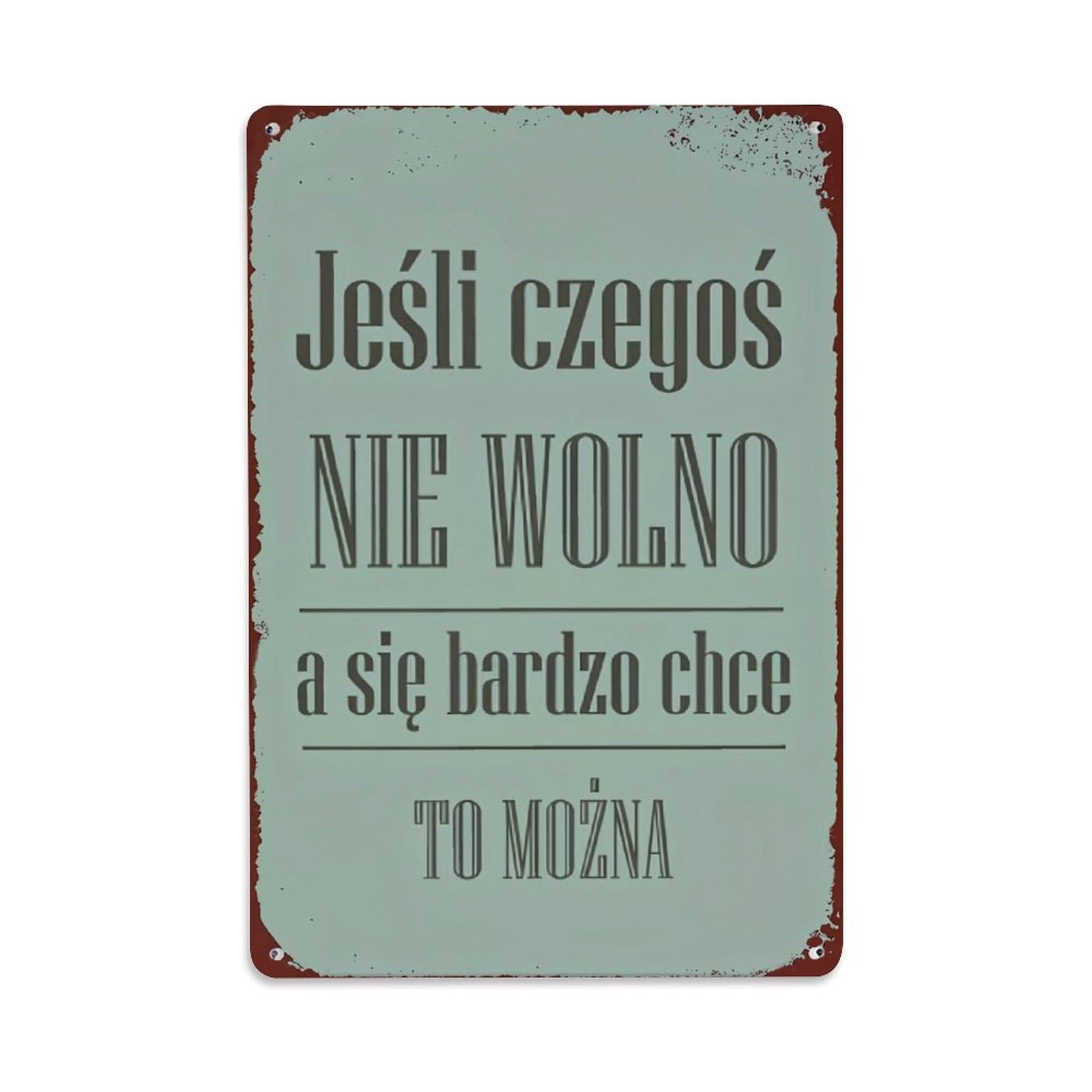 Jdfenggu Vintage Jeśli Czegoś Nie Wolno A Sie Bardzo Chce To Mozna Retro Metal Tin Sign, Decor Art Poster For Bar, Home, Man Cave, Kitchen, Laundry Room Gift 8X12inch