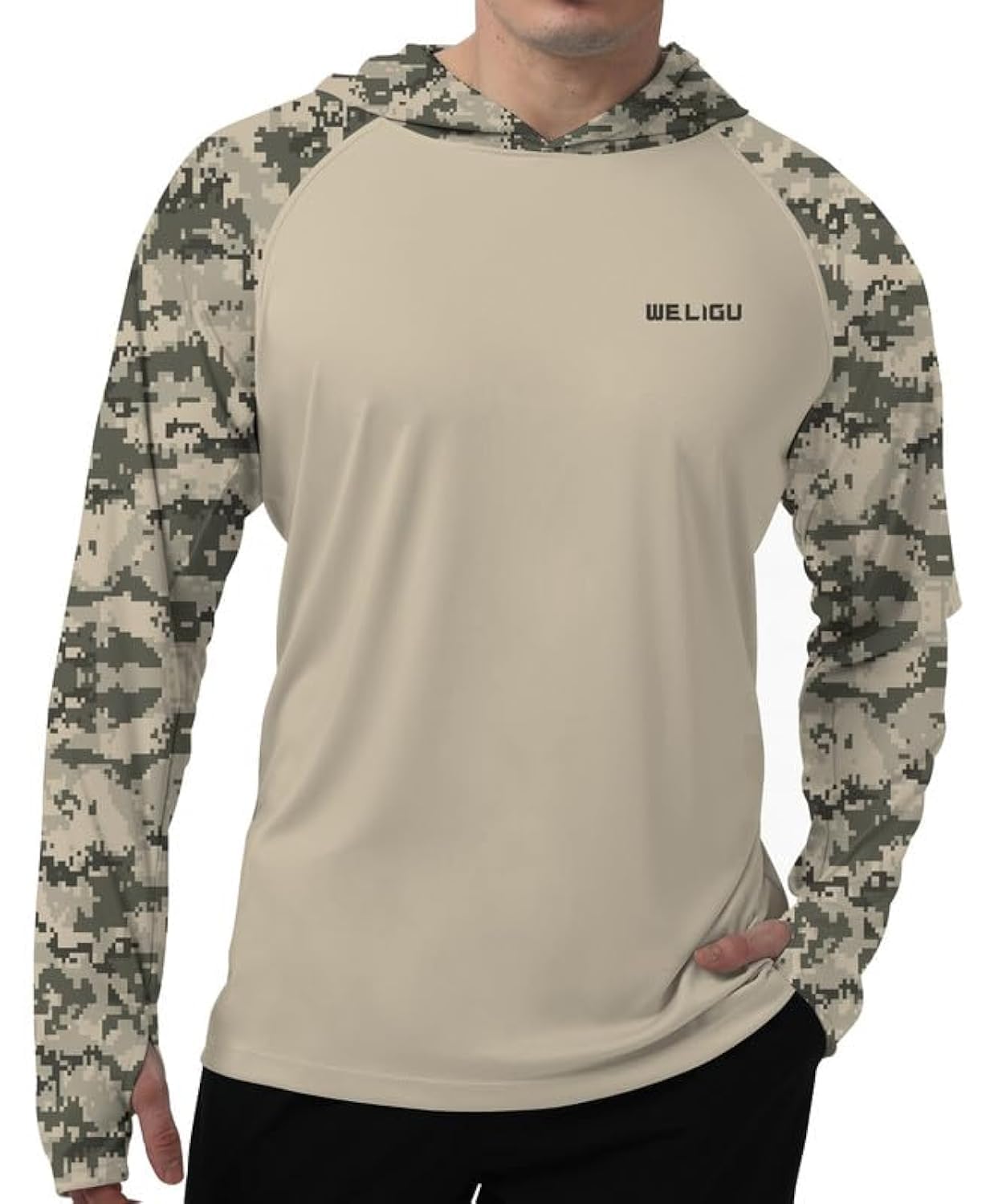 Men's UPF 50+ Sun Protection Hoodie Shirt Long Sleeve SPF Fishing Outdoor UV Hiking Lightweight Shirts