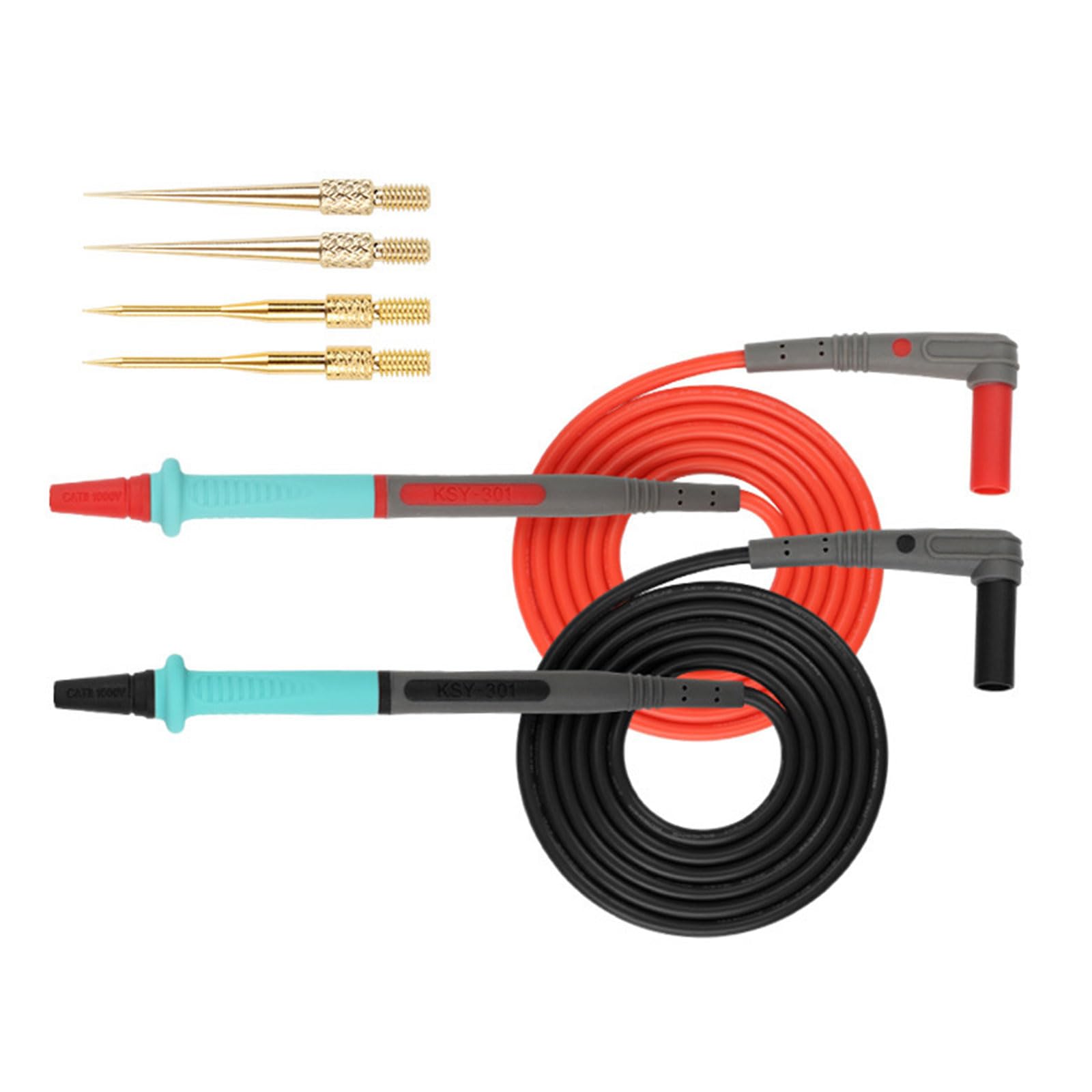 1000V Flexible Silicone Multimeter Leads Probes with High Conductivity and AntiOxidation Replaceable Steel Tip Multimeter Leads