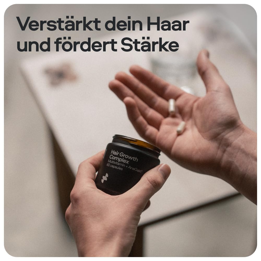 Sons Hair Growth Complex Multi-Vitamin & Anagain, Nahrungsergänzung mit Kollagen, Vitaminen & Mineralien, aus natürlichen Inhaltsstoffen, fördert gesünderes & kräftigeres Haar - 3 Monate (180 Kapseln)