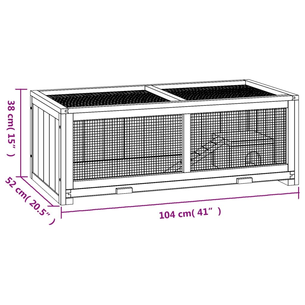 Hamsterkäfig 104x52x38 cm Massivholz Tanne Hamster Haus aus Holz