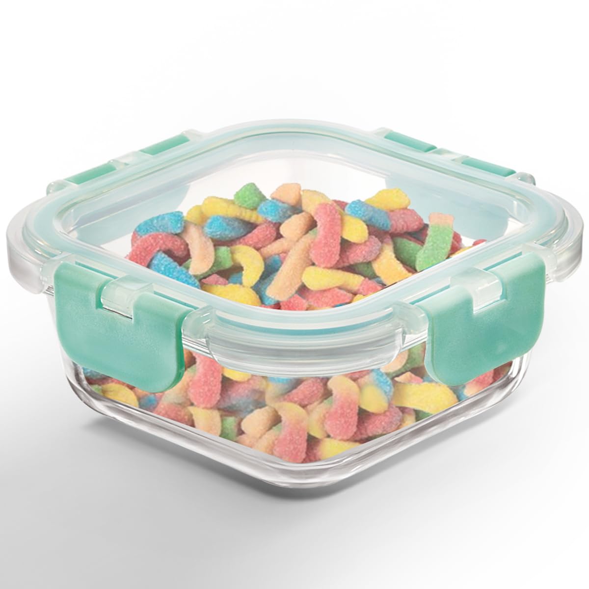 Allo Recipientes de vidrio seguros para alimentos con tapas con bloqueo sin roturas, recipientes aptos para horno y microondas, recipientes de almacenamiento de alimentos de vidrio de borosilicato