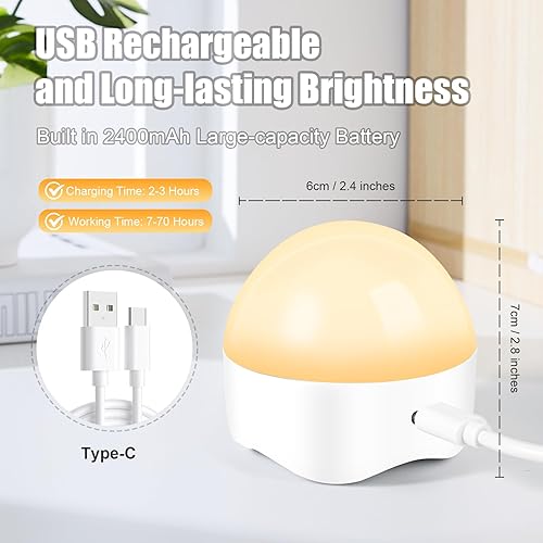 Miniatura 5 de E26 Rechargeable Light Bulbs,Magnetic LED Portable Bulb with Remote and Timer, Battery Operated and Dimmable 3 Color Temperatures Backup Bulb for