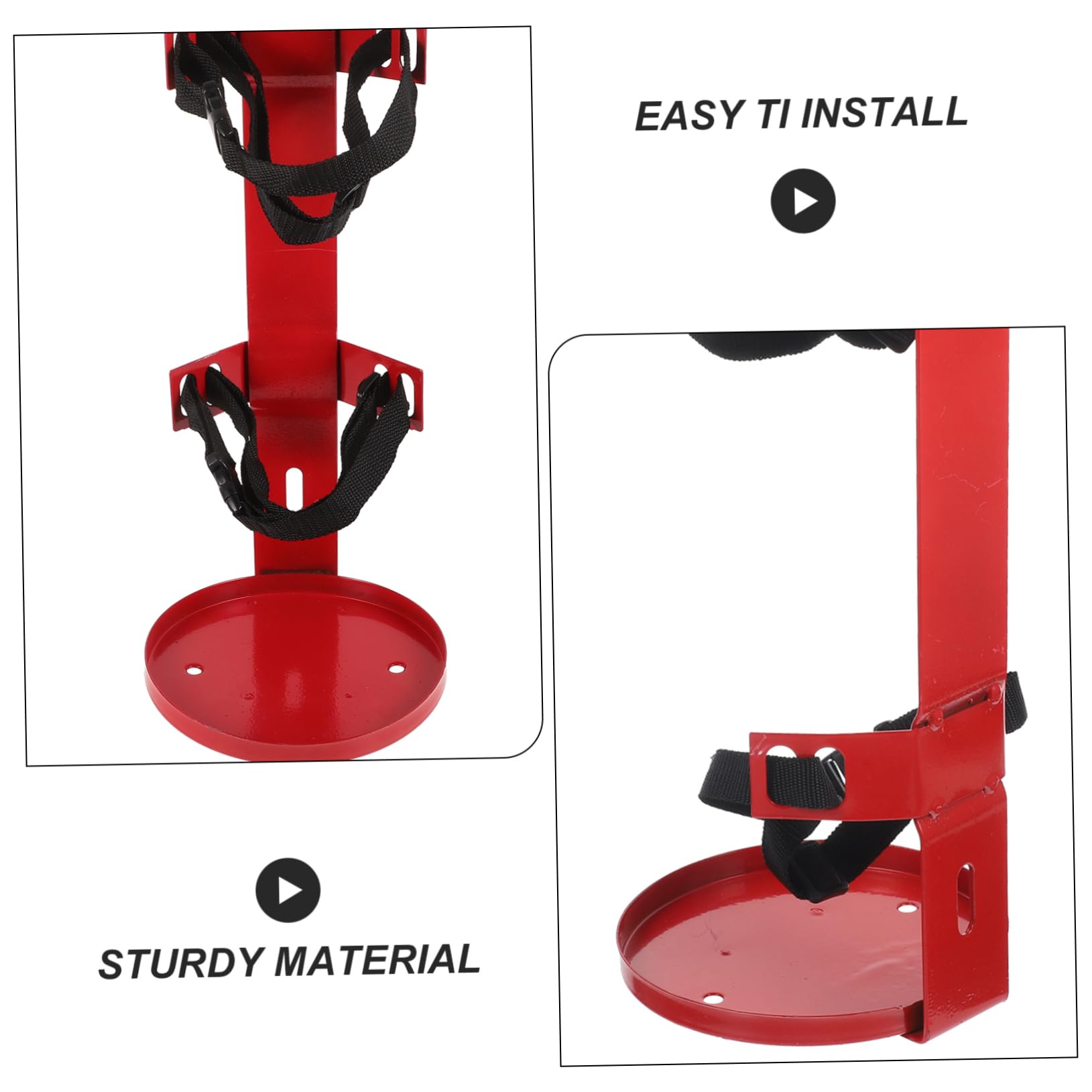 Soporte para Extintor de Incendios para Vehículos, Rojo | Hierro y Cloth, 5-7kg, Fijación Compacta para Pasajeros, Ahorro de Espacio y Seguridad Mejorada
