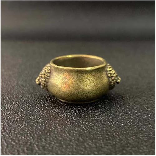 Miniatura 3 de Kit de quemador de incienso chino con polvo cuadrado de 3 piezas de latón cabeza de león pequeño quemador de incienso (para grano de incienso