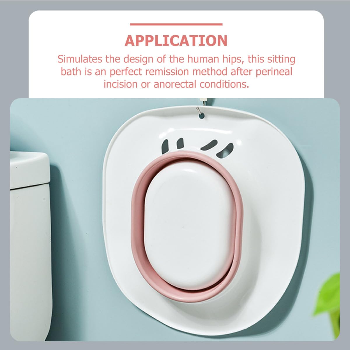 Uonlytech Bassin de Bain de Siège Pliable en Plastique Rose, Surface Lisse, Trou Anti-débordement, Soin Intime pour Post-partum et Patients Couleur Aléatoire