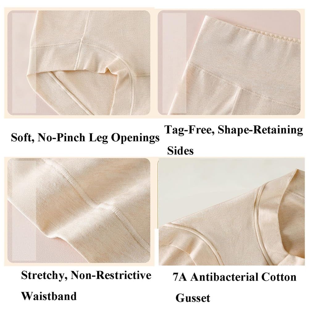 Slip Mutande Donna Cotone,Vita Media Mutandine Intima,Intimo Traspirante E Confortevole,Elasticizzate Morbido Mutantina Brasiliana,Women Underwear Cotton Briefs Panties
