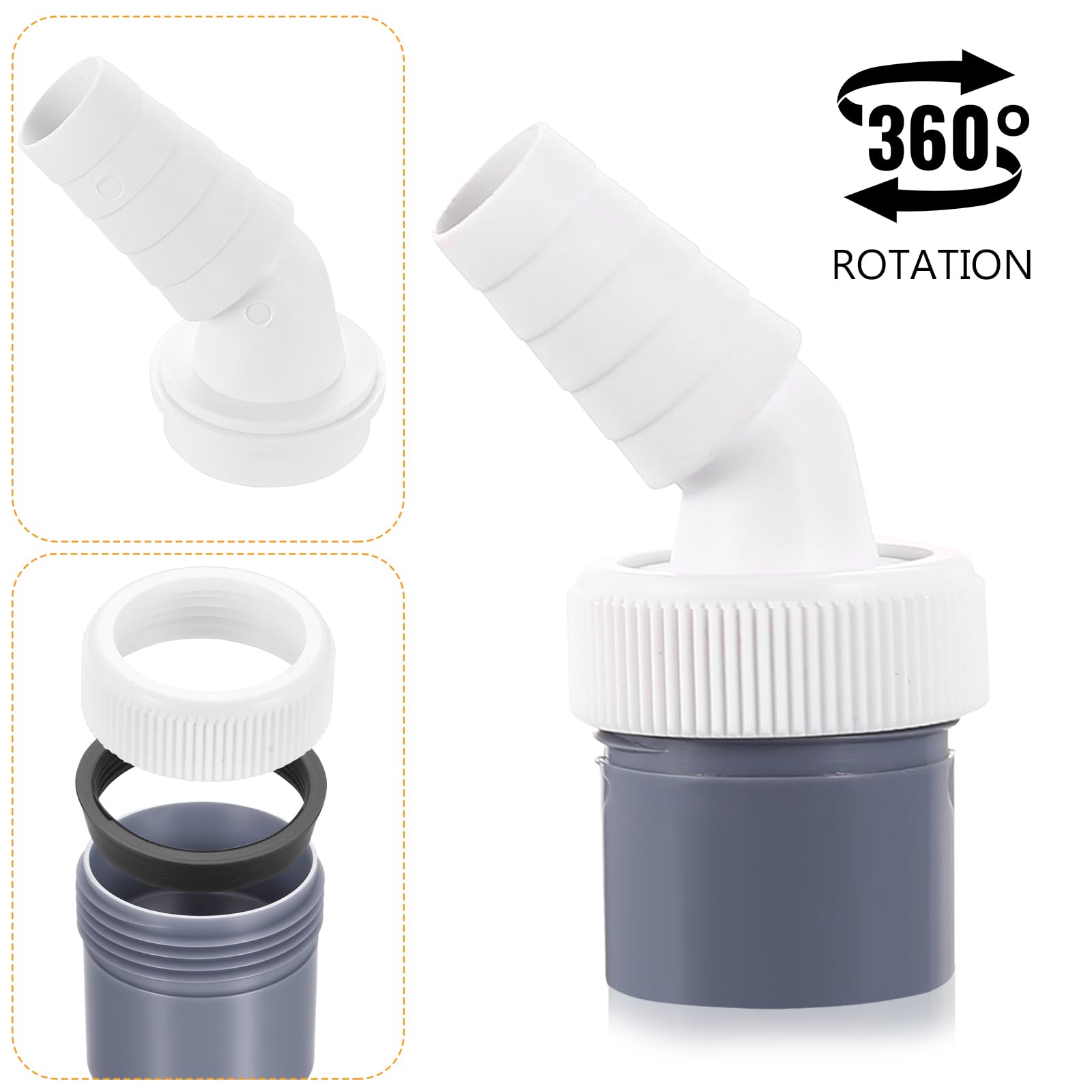 Adattatore Scarico Lavatrice 40mm Con Fascetta - Raccordo Antiriflusso Per Tubo 19-24 Mm