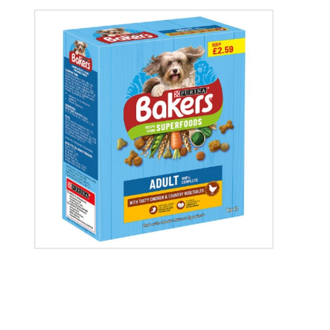 London Grocery Bakers Adult Chicken with Vegetables Dry Dog Food 1kg x Case of 5