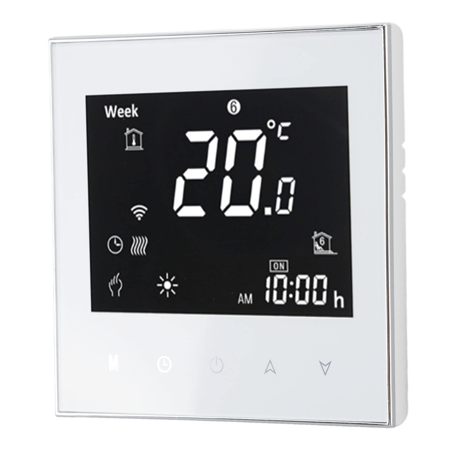 Termostato Inteligente Programable con Pantalla Táctil LCD, Dispositivo de Calefacción para Uso Doméstico, Blanco, 95-240V