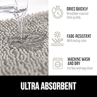 Vista 4 de GORILLA GRIP Bath Rug Mat 30x20, Thick Soft Absorbent Chenille, Quick Dry Microfiber Mats, Rubber Backing Washable Shower Floor Rugs, US Designed