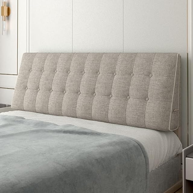 Headboard Bedside Cushion Reading Pillows Pads Cover Large Bed Wedges Backrest Waist Pad,Double Bed Soft Bag Bed Wedge Bedroom Washable,B,62.9x19.6"/160x50cm