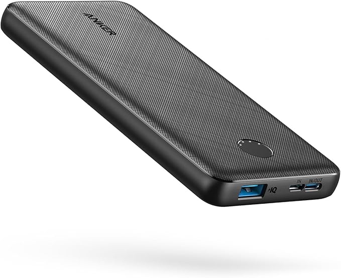 Anker Power Bank(PowerCore 10K), Compact Travel-Ready 10,000mAh Battery Pack with PowerIQ Charging Technology, 5V/3A High-Speed Charging for iPhone, iPad,and More(USB-C Input and Output(Black), 1pack)