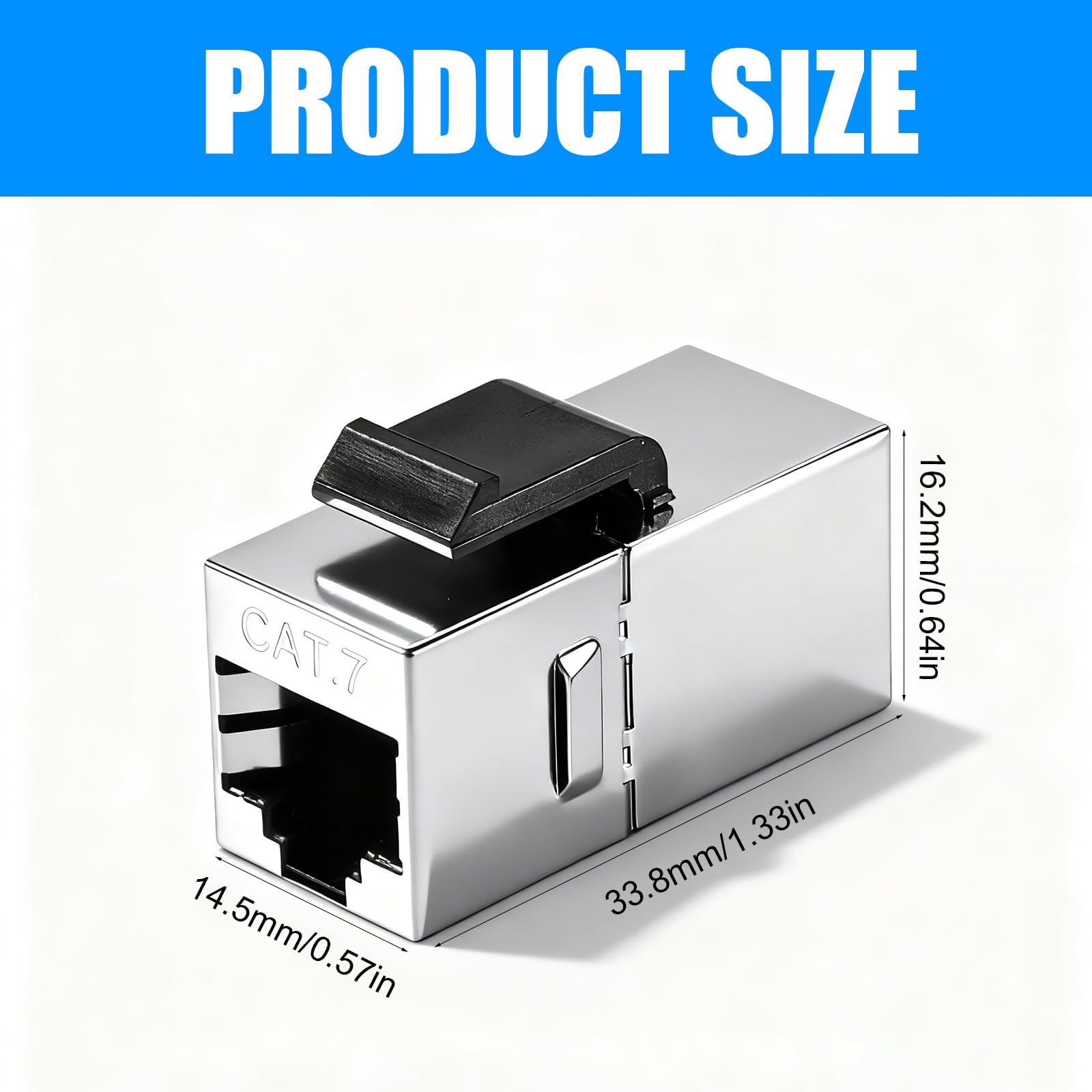 Joycabin 4 sztuki 10 Gbps CAT 7 Keystone moduł RJ45 ekranowany sprzęgło gniazdo łącznik do RJ45 kabel krosowy 10 Gbps LAN DSL Ethernet i może być używany jako Keystone