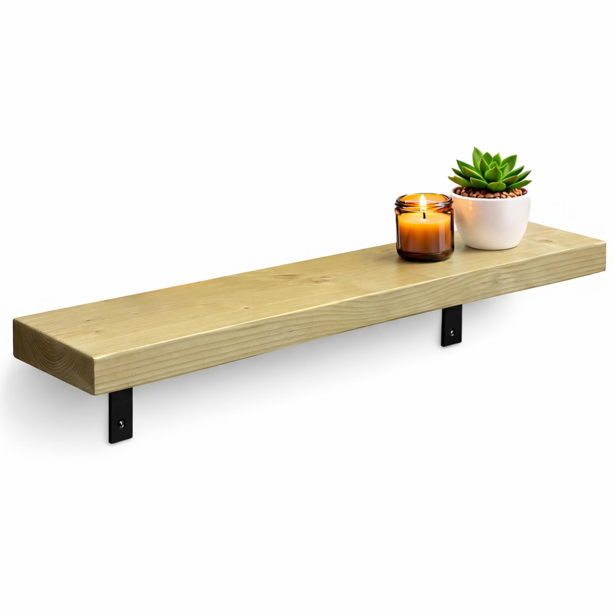 MKGT Radiator Shelf Solid Wood with Brackets | Rustic Wood Above Radiator | Radiator Cover Shelf for Hallway & Living Room – UK Handmade (Antique Pine, 140 cm)
