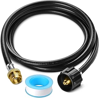 YAUNGEL 6FT Propane Adapter Hose, Propane Hose, Propane Tank Adapter Hose 1lb to 20lb, for Weber/Coleman/Portable Grill, Buddy Heater, Smoker, Griddle, Camping Stove, QCC1/Type1 Propane Adapter