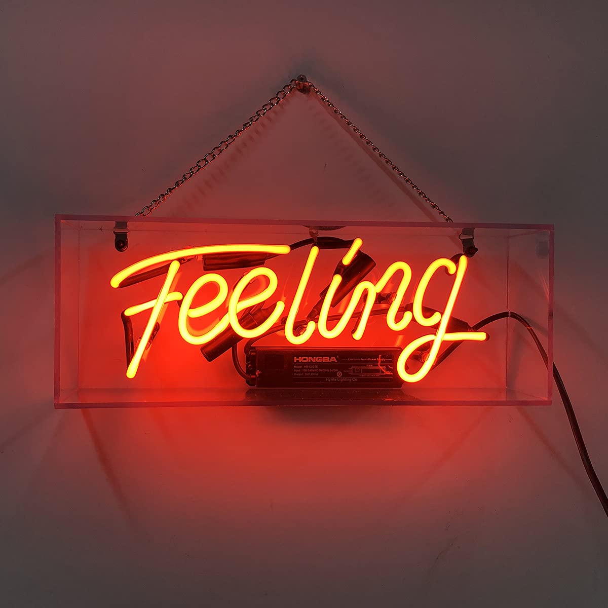 オリジナル　ネオンサイン Feeling アクリルケース取付簡単 オーダーメイド Amazon | ネオンサイン ネオン管 看板 ショップ オープン ホーム
