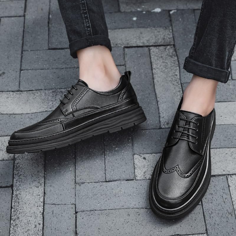 Mens Comfortable Fashion Dress Sneakers Men Lace-up Office Wedding Formal Modern Walking Shoes PU Fashion Business Casual Derby Shoe3