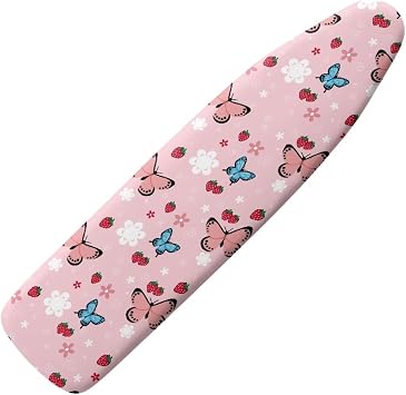 Colorful Butterfly Ironing Board Cover Standard Size,Pink Ironing Board Cover and Pad Dust Cover Soft Stain Resistant Ironing Board Pad for Butterfly Decor Iron Board Covers Accessories