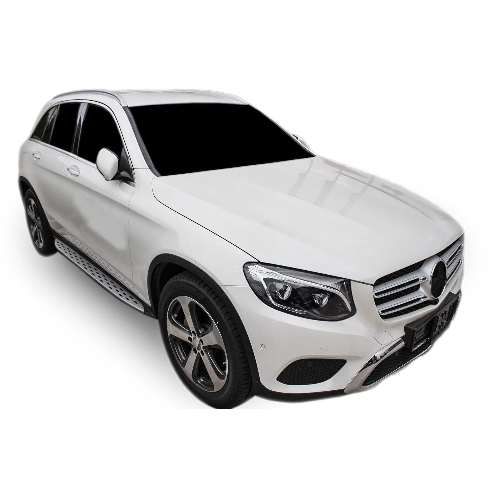 J&J AUTOMOTIVE Pedane Laterali per Mercedes GLC X253 / Coupe C253 2015-2022, Sottoporta Minigonne in Alluminio e Plastica ABS, Set Completo con Materiale di Montaggio Incluso