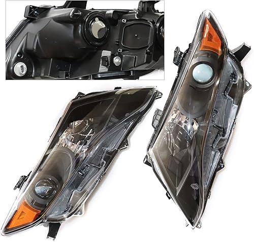 Miniatura 2 de TFCFL Juego de pares de faros halógenos, faros delanteros laterales del conductor y del pasajero izquierdo + faro derecho, carcasa cromada, lente
