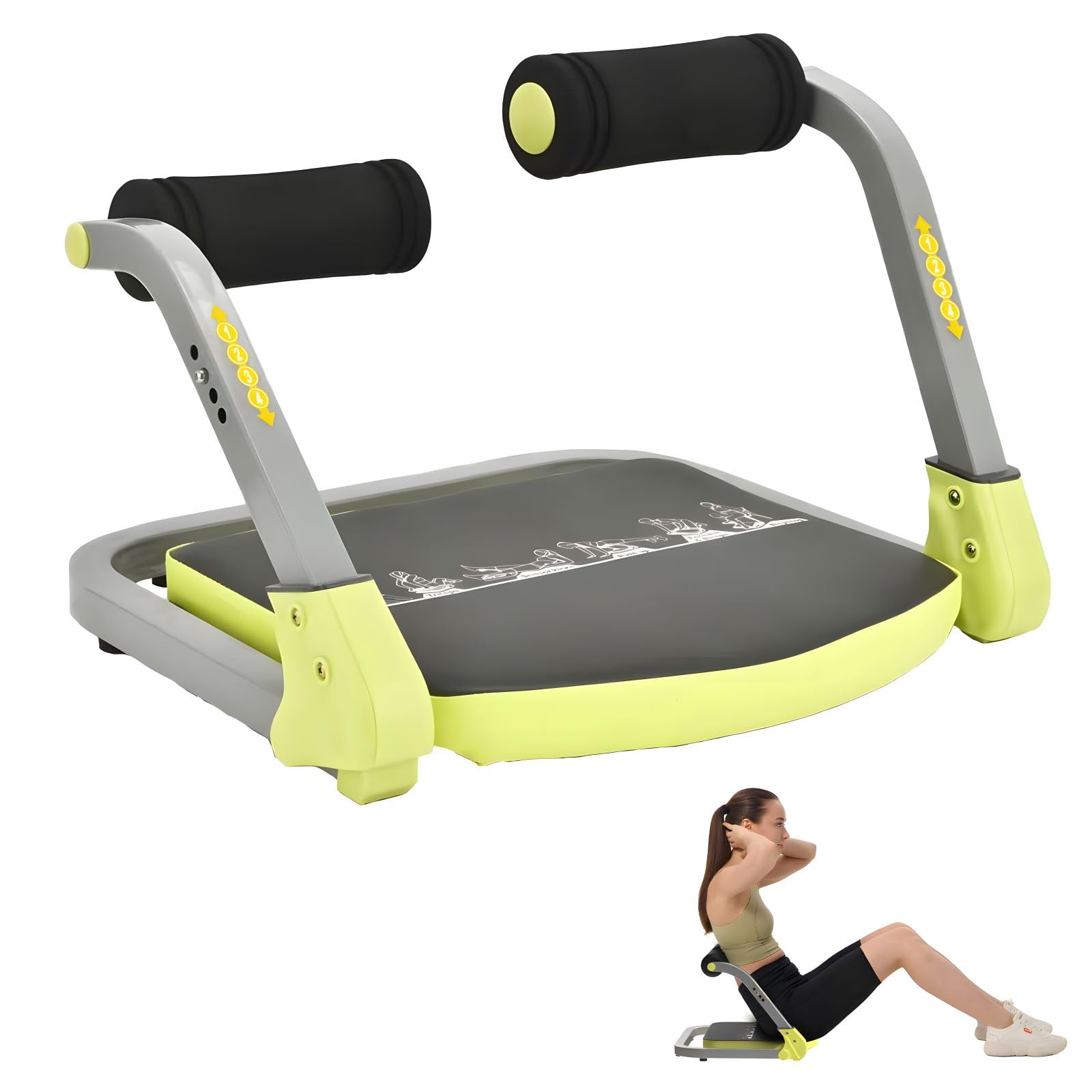 HOTSWEAT Ab Machine, Sit Up Exercise Equipment, Ab Workout Equipment with 3 Adjustable Resistance, Ab Trainer for Stomach Workout with 330 LBS Weight Capacity, Foldable Ab Crunch Machine for Home Gym