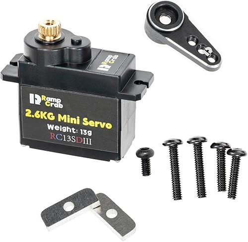 RampCrab Servo de dirección RC con brazo servo para FMS FCX24, piezas de modelo de barco de coche RC, piezas mejoradas para RC Crwaler escala 124