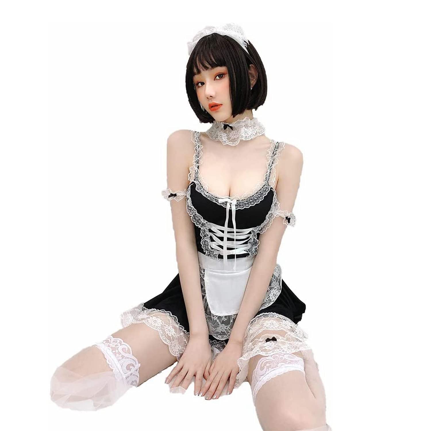 Amazon.co.jp: コスプレ 定番 メイド エロカワ 豪華8点セット
