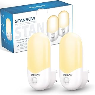 LED Night Light, STANBOW Plug in Night Lights with Dusk to Dawn Photocell Sensor, 1W, 2700K Warm White Energy Saving Night...