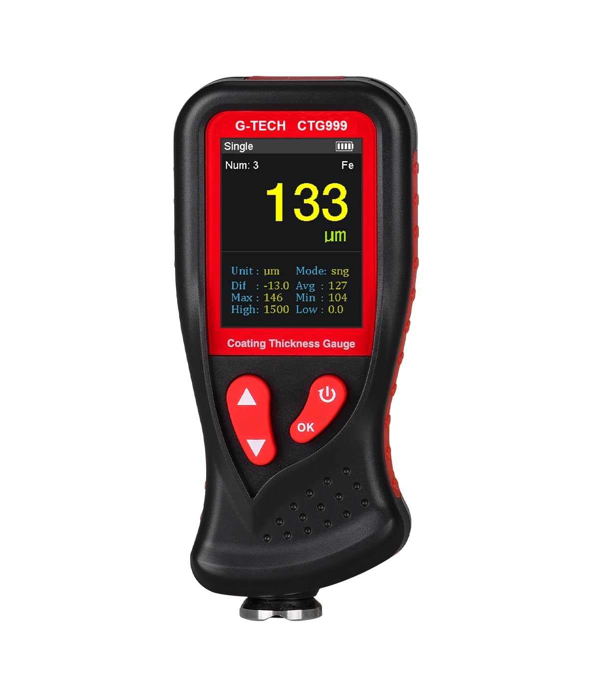 CTG999 Digital Coating Thickness Gauge, LCD Display, 0-1800µm Range, Voice Broadcast + COLOR SCREEN + RECHARGABLE BATTERIES, SOLD BY TECHNO INSTRUMENTS BANGALORE-image-38