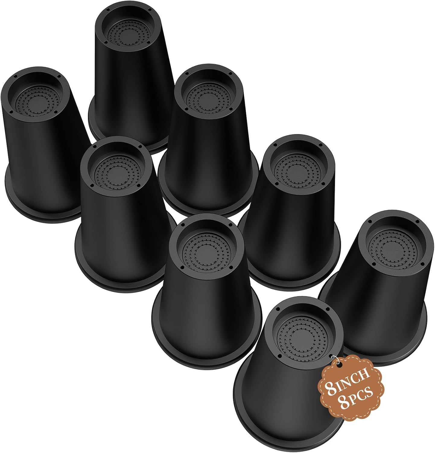 Bed Rise, Heavy Duty for Chair Risers Round Bed Risers Outdoor Furniture Rise, Under Bed Storage & Dorm Room Essential, Support Up Furniture Height Adjustment 8-Pack 8 inch