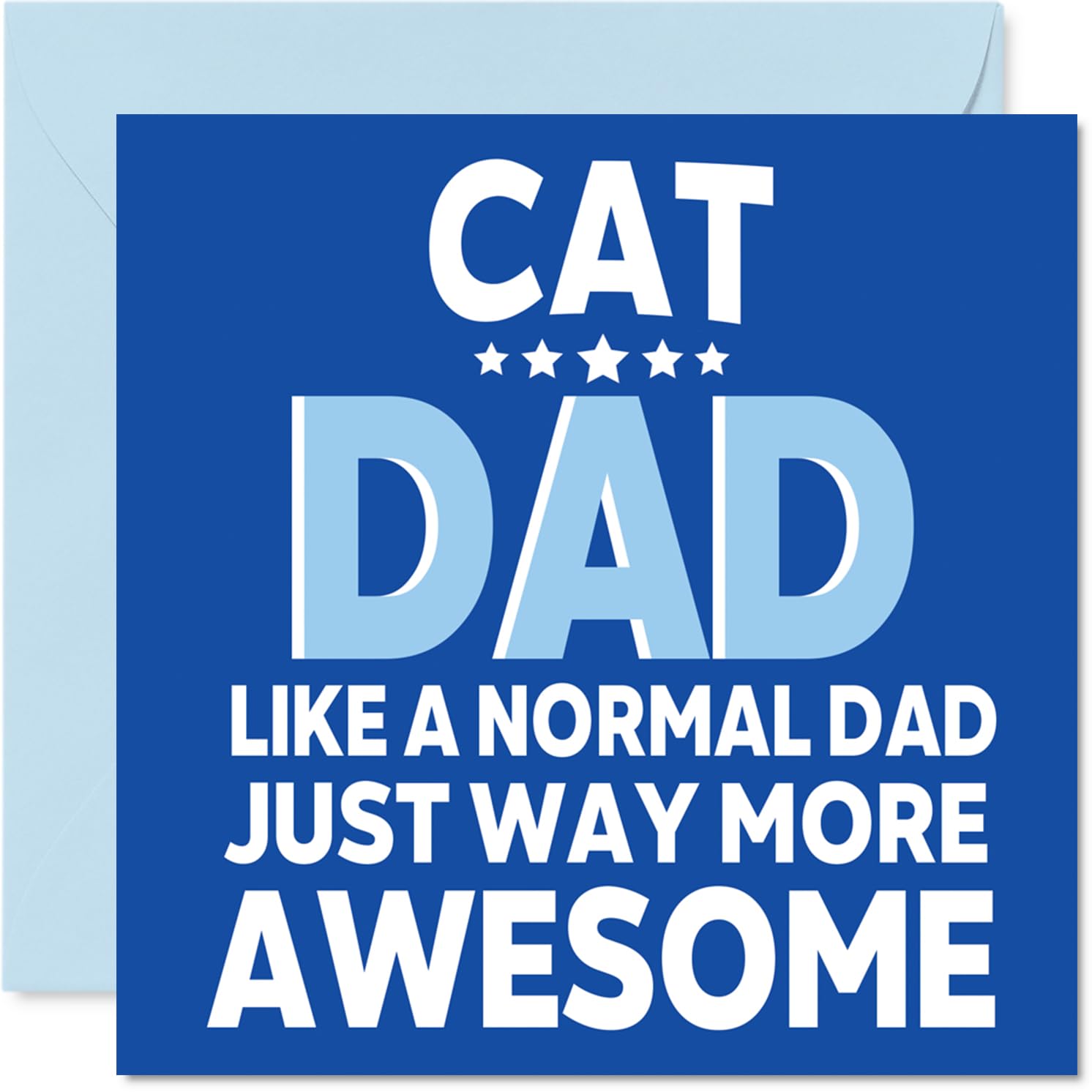 Dad Birthday Card - Awesome Cat Dad - Happy Birthday Card from Son Daughter, 145mm Cat Parent Bday Greeting Cards