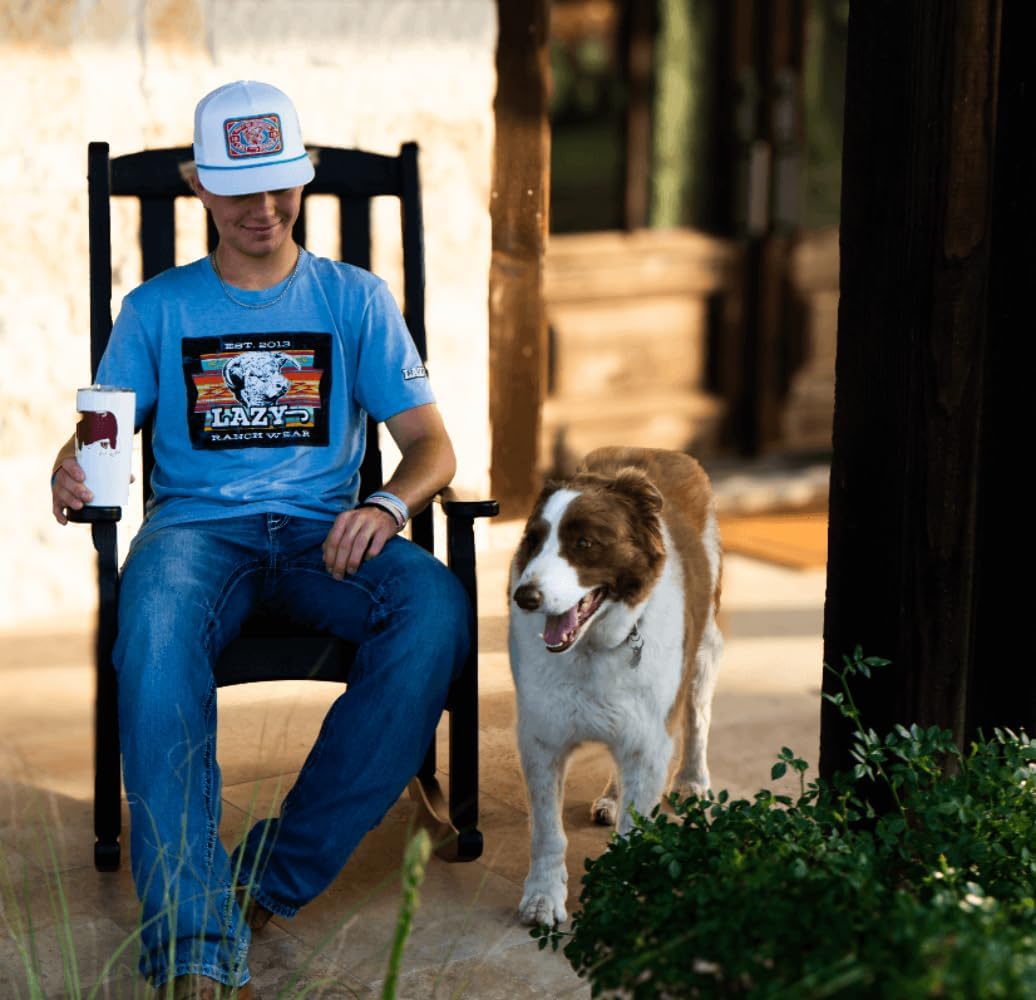 Lazy J Ranch Cowpoke Short Sleeve T-Shirt - Blue
