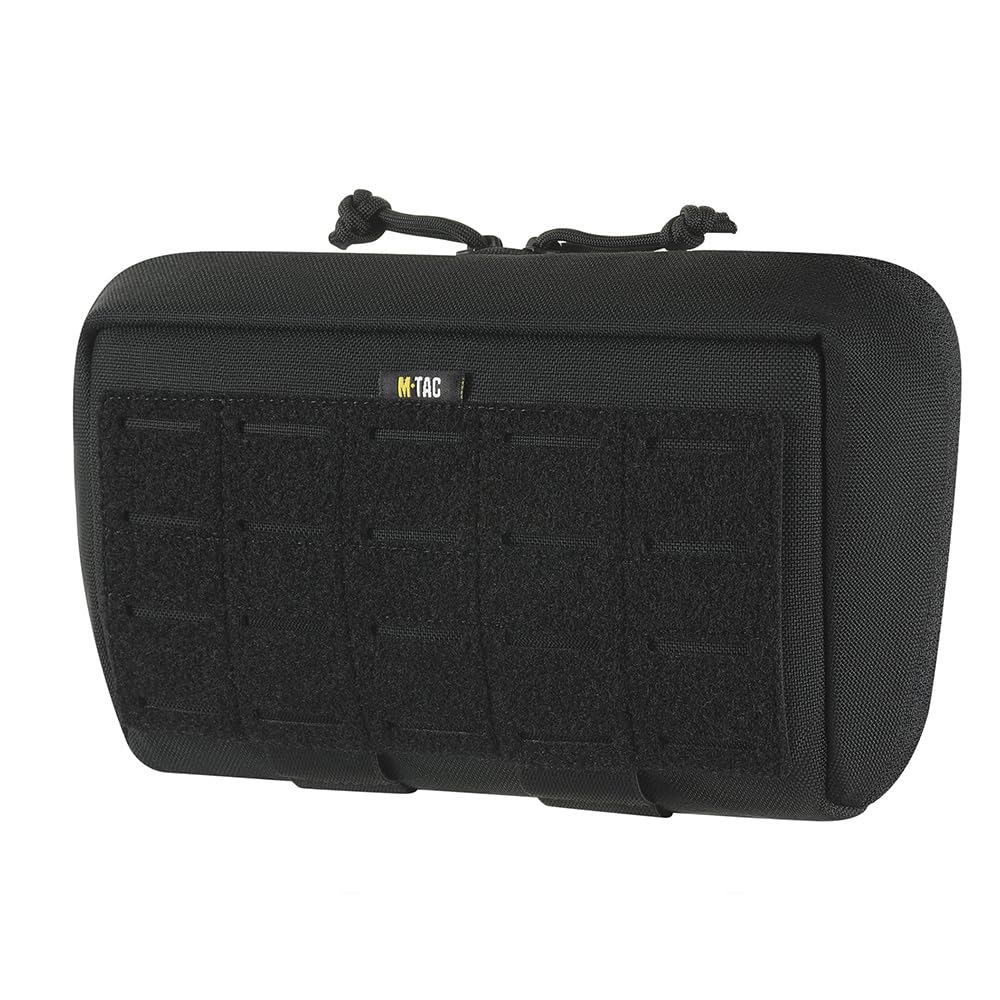 M-Tac Borsa tattica Admin Large in Cordura 500D, organizer compatibile con MOLLE con velcro, per attrezzature, documenti, smartphone, torcia, blocco note, nero