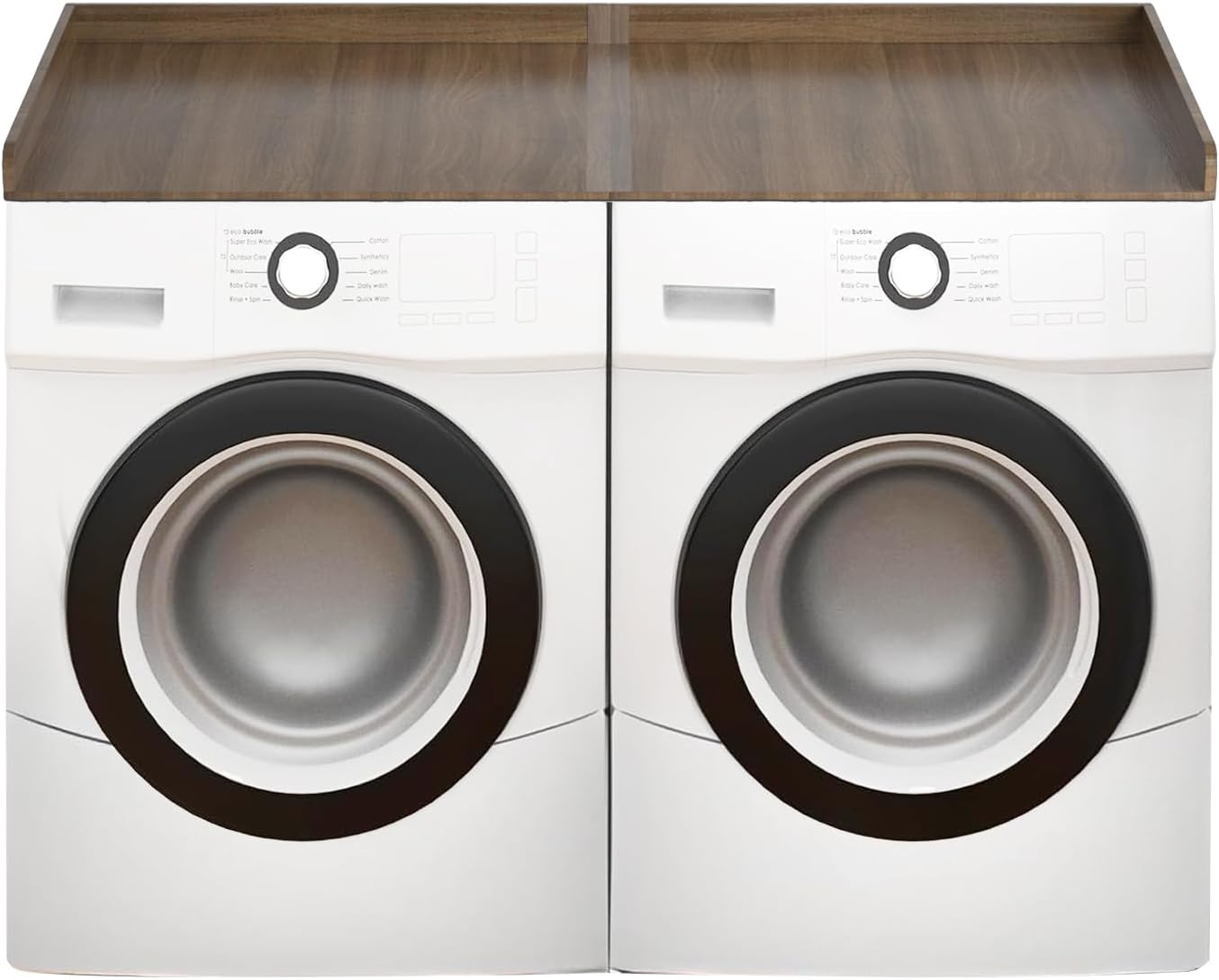 SZZSAF Washing machine dryer countertop, top of washing wooden rack with edges, 54 inch wide x 27.5 inch deep washing machine and dryer cover protective device, washing basket counter storage device