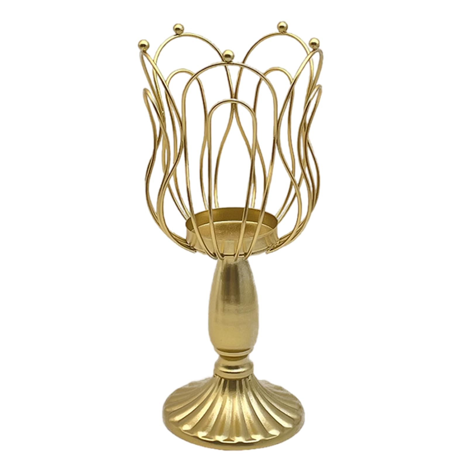 Tsophreniq Metal Flower Shape Tealight Holder Hollow Out Iron Stand Table Centerpiece Candlestick Wedding Decoration Metal Flower Holder