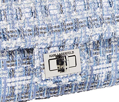 Karl Lagerfeld Paris Agyness Shoulder Bag, Blue Boucle - Thumbnail 6