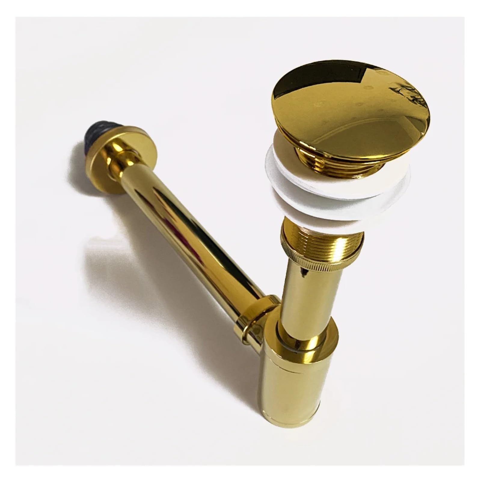 1 pièces or salle de bain bassin bouteille piège évier Siphon tuyau Kits remplacement Pop Up bouchon toilette lavabo Drain Pour Bain(Gold set No hole)