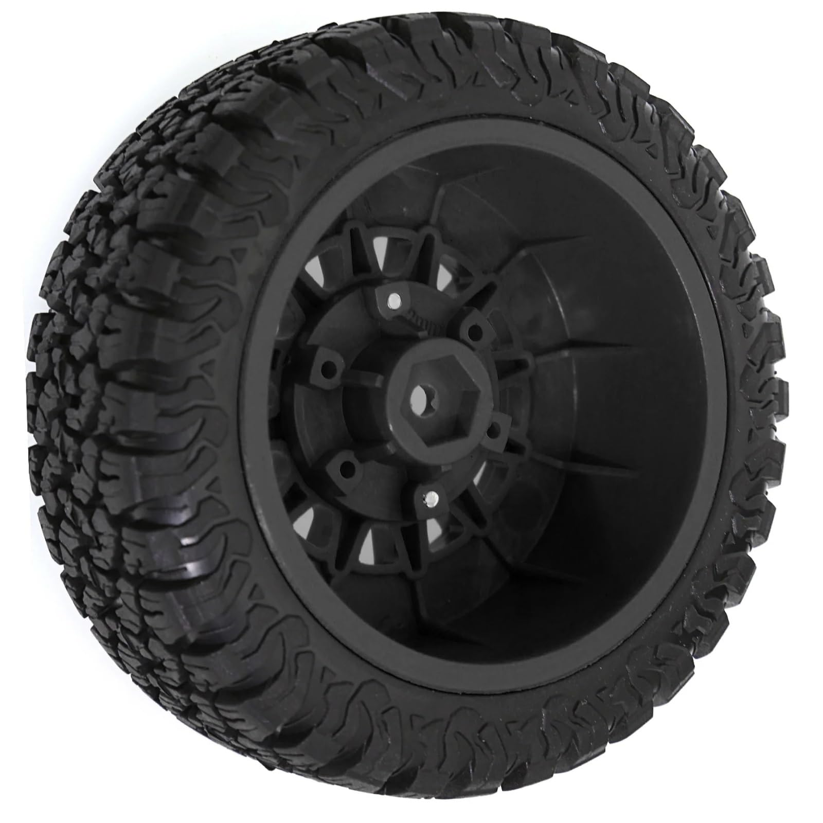 RC Coches Juguetes para HSP para Racing PTG-2 para Tamiya para Slash para Arrma Senton para Vkar 1/8-1/10 RC Piezas Coche Ruedas Cortas Camión Neumáticos Goma 113mm Hex(Black)