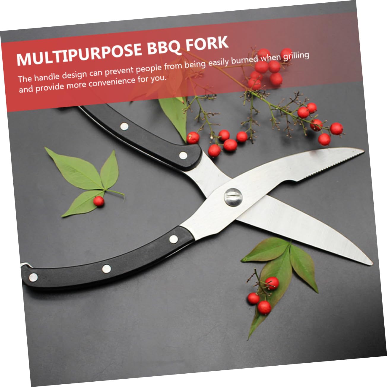 Sosoport 1set Forchette e Forbici Da Barbecue Inossidabile Utensili Multifunzionali Per Grigliate e Campeggio Facile Da Usare e Sicuro Per e Verdure