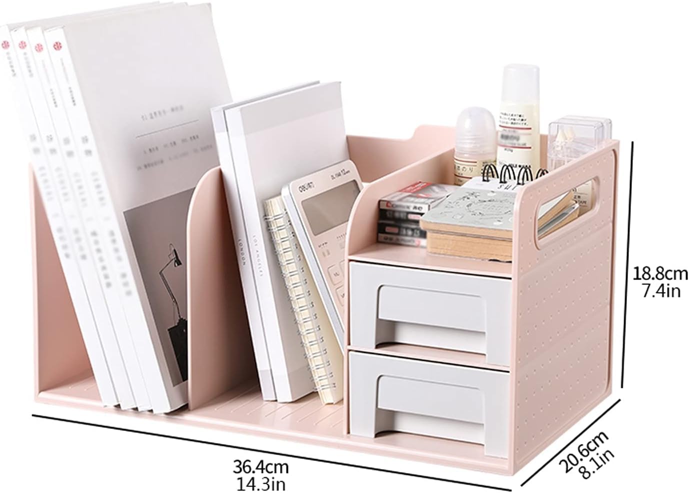 Scaffale per libri, organizer da ufficio, struttura sinistra e destra, design ordinato, grande capacità, accesso rapido agli oggetti, organizer da scrivania per riporre i tuoi documenti