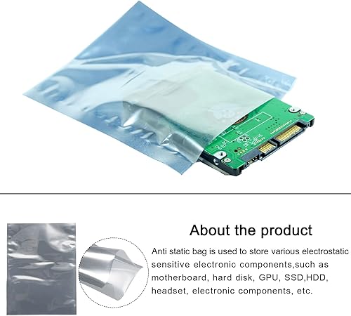 Miniatura 3 de Bolsas antiestáticas de protección ESD reutilizables, para dispositivo electrónico GPU disco duro SSD HDD placa madre - 12 x 24 pulgadas10 unidades