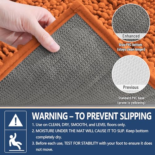 Image of Arotive Luxury Small Bathroom Rugs 24x16, Extra Soft Thick Absorbent Shaggy Chenille Bath Rugs, Machine Wash Dry, Bath Mats for Bathroom Floor, Tub and Shower, Home Decor Accessories, Clay