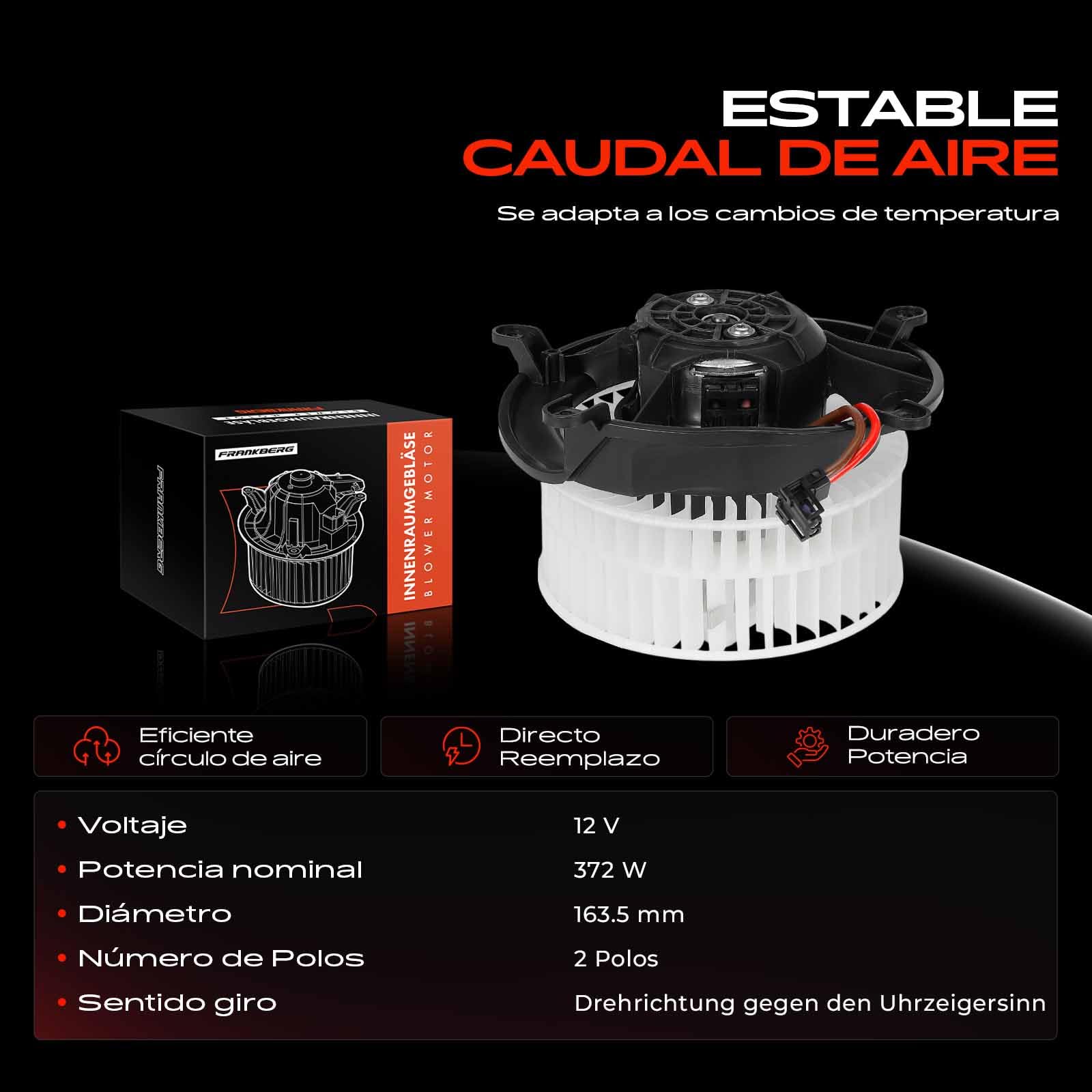 Frankberg Motor del Ventilador del calefactor Compatible con Clase E W211 Clase E T-Model S211 CLS C219 Replace# 2118300408