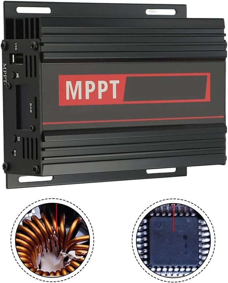 MPPT Solar Charge Controller Boost-800W Aluminum Alloy 12-65V 22A LCD Display Battery Charger for 24V 36V 48V 60V 72V Solar Systems