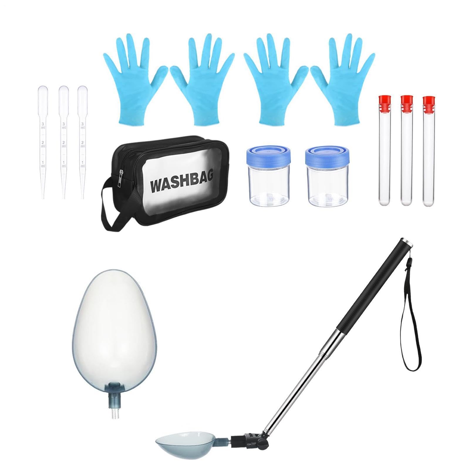 Dog Urine Collection Kit, Dog Pee Catcher Urine Stick Telescopic Handle, Telescopic UrineSample Catcher, Portable Adjustable Angle Device for Kennel, Crate, Pet Furniture, Carpet, Floor