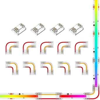 BTF-LIGHTING COB - Kit de conectores LED de 10 mm de ancho, 6 unidades